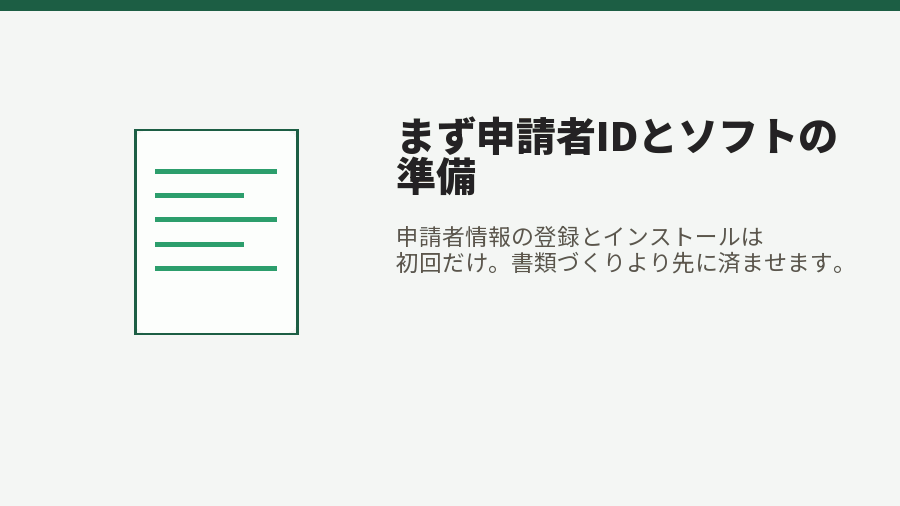 まず申請者IDとソフトの準備