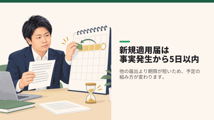 新規適用届は事実発生から5日以内