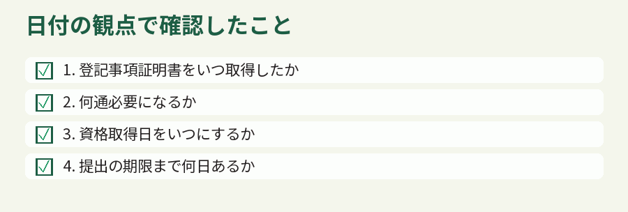 日付の観点で確認したこと